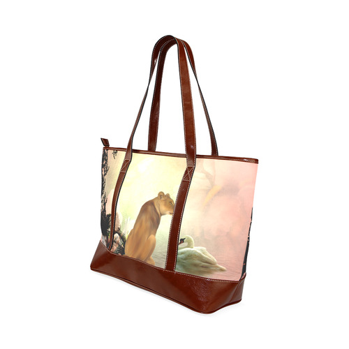 Awesome lioness in a fantasy world Tote Handbag (Model 1642)