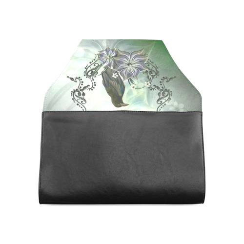 Raven with flowers Clutch Bag (Model 1630)