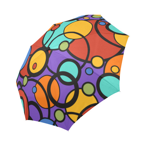 Pop Art Colorful Dot Print Umbrella by Juleez Auto-Foldable Umbrella (Model U04)