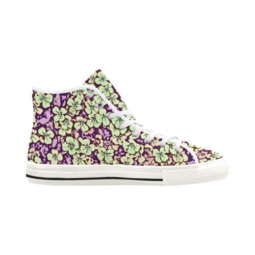 floral comic style 2 C by JamColors Vancouver H Women's Canvas Shoes (1013-1)