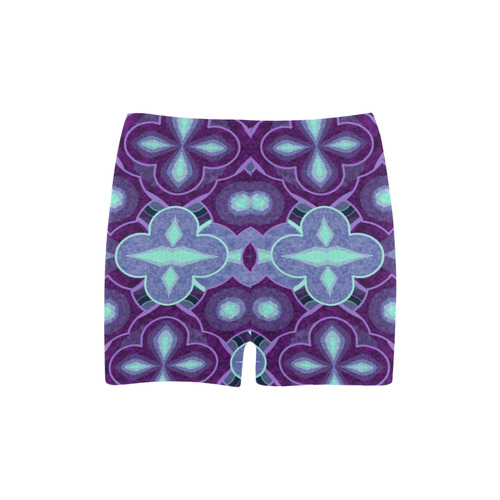 Purple blue pattern Briseis Skinny Shorts (Model L04)