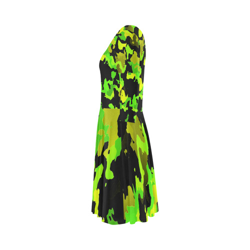 new modern camouflage E by JamColors Elbow Sleeve Ice Skater Dress (D20)