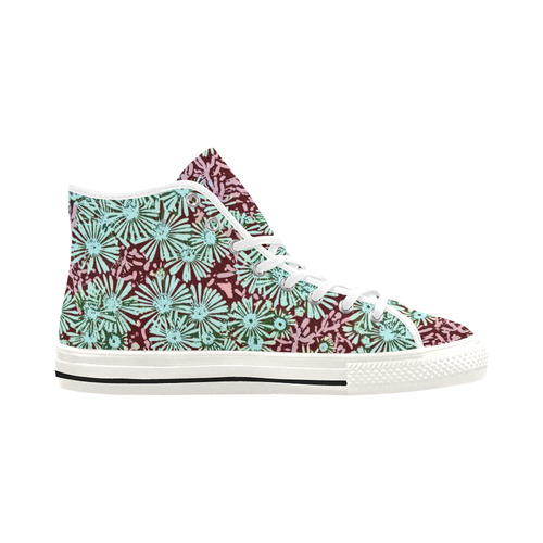 floral comic style C  by JamColors Vancouver H Women's Canvas Shoes (1013-1)