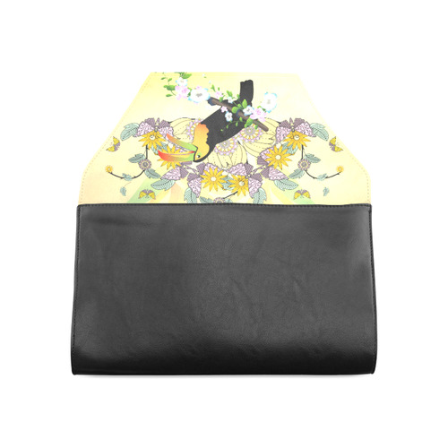 Toucan with flowers Clutch Bag (Model 1630)