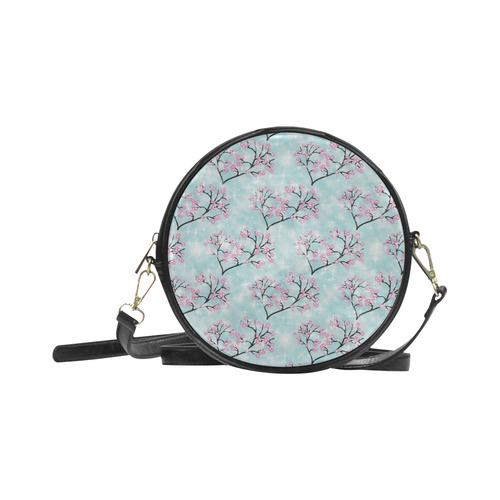 Spring Blossoms Print Round Sling Bag (Model 1647)