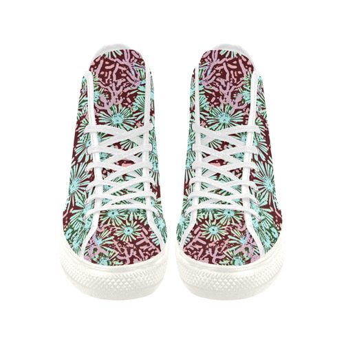 floral comic style C  by JamColors Vancouver H Women's Canvas Shoes (1013-1)