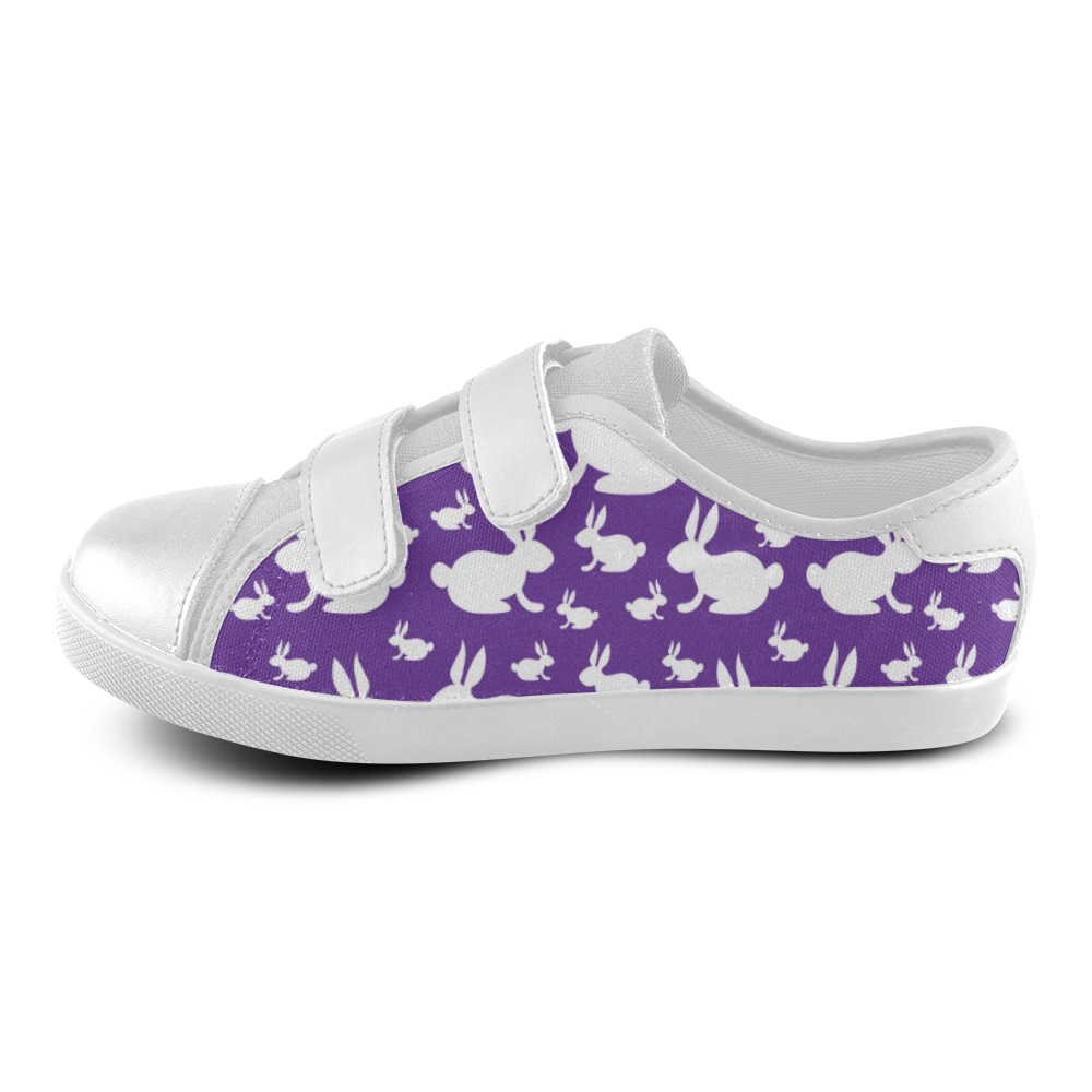 purple velcro shoes