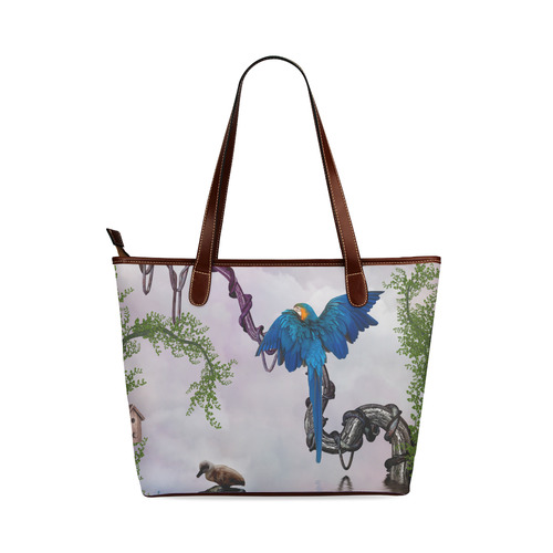 Awesome parrot Shoulder Tote Bag (Model 1646)