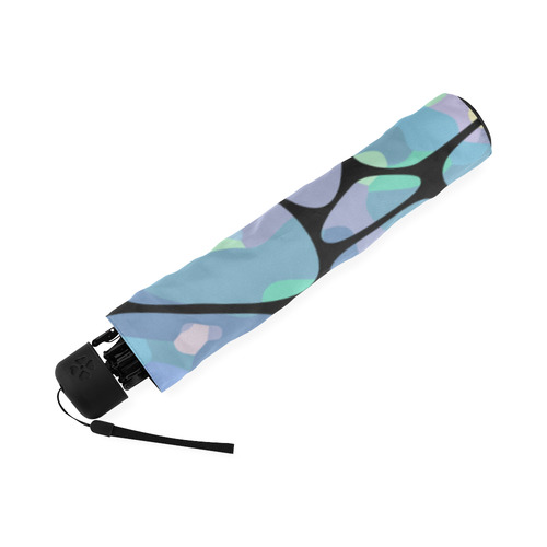 Abstract Opals on Black Foldable Umbrella (Model U01)