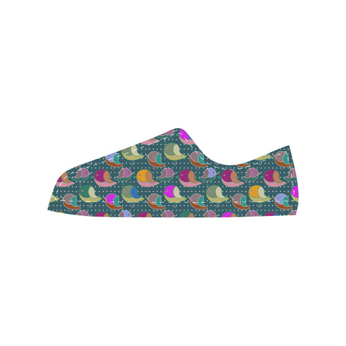 Simply Geometric Cute Birds Pattern Colored Women's Classic Canvas Shoes (Model 018)