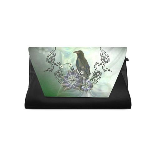 Raven with flowers Clutch Bag (Model 1630)