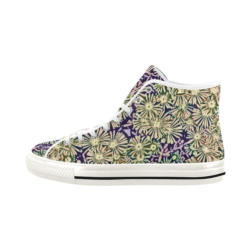 floral comic style B by JamColors Vancouver H Women's Canvas Shoes (1013-1)