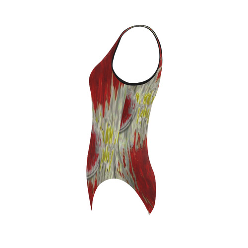 paint on water falls in peace and calm Vest One Piece Swimsuit (Model S04)