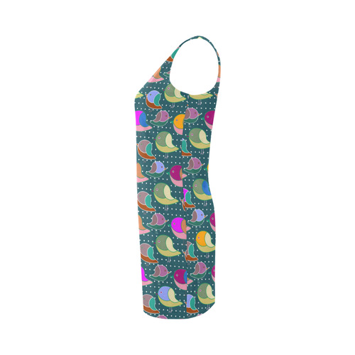 Simply Geometric Cute Birds Pattern Colored Medea Vest Dress (Model D06)