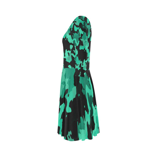 new modern camouflage B by JamColors Elbow Sleeve Ice Skater Dress (D20)
