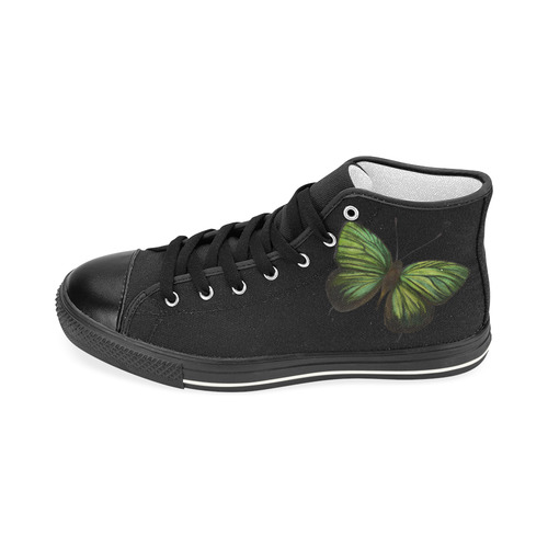 Arhopala horsfield butterflies painting Women's Classic High Top Canvas Shoes (Model 017)