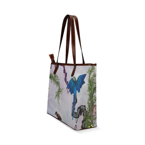 Awesome parrot Shoulder Tote Bag (Model 1646)