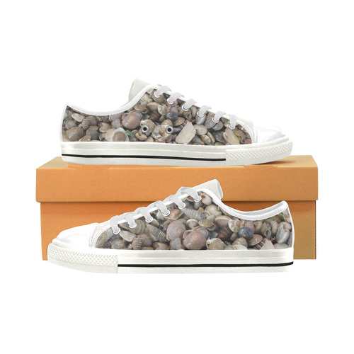 Beach Shells Low Top Canvas Shoes for Kid (Model 018)