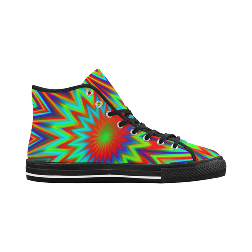 Red Yellow Blue Green Retro Color Explosion Vancouver H Men's Canvas Shoes/Large (1013-1)