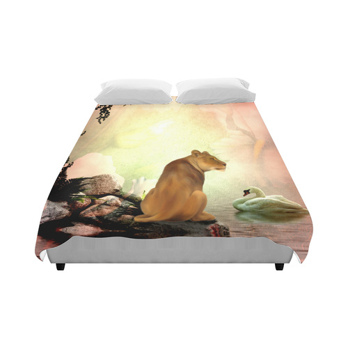 Awesome lioness in a fantasy world Duvet Cover 86"x70" ( All-over-print)