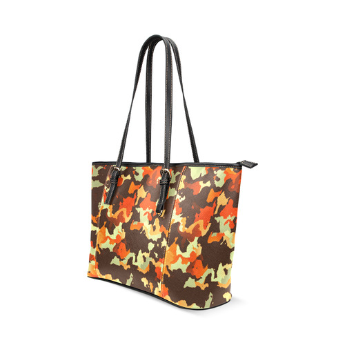 new modern camouflage C by JamColors Leather Tote Bag/Large (Model 1640)