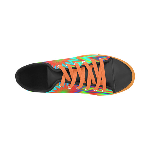 Red Yellow Blue Green Retro Psychedelic Color Blast Aquila Microfiber Leather Men's Shoes (Model 031)
