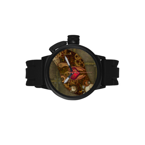 Steampunk, heart with wings Men's Sports Watch(Model 309)