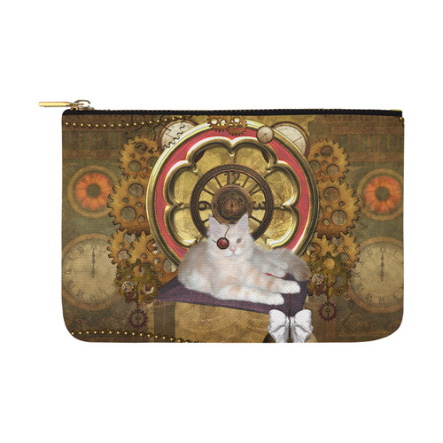 Steampunk, awseome cat clacks and gears Carry-All Pouch 12.5''x8.5''