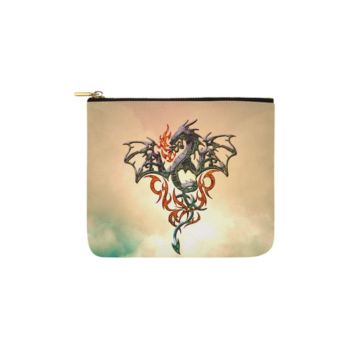 Awesome dragon, tribal Carry-All Pouch 6''x5''