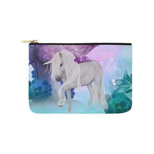 Unicorn with sleeping fairy Carry-All Pouch 9.5''x6''