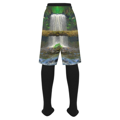 Peaceful Pixel Waterfall Men's Swim Trunk (Model L21)