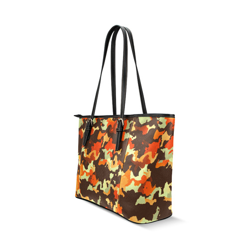 new modern camouflage C by JamColors Leather Tote Bag/Large (Model 1640)