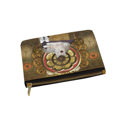 Steampunk, awseome cat clacks and gears Carry-All Pouch 9.5''x6''