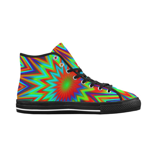 Red Yellow Blue Green Retro Color Explosion Vancouver H Men's Canvas Shoes (1013-1)