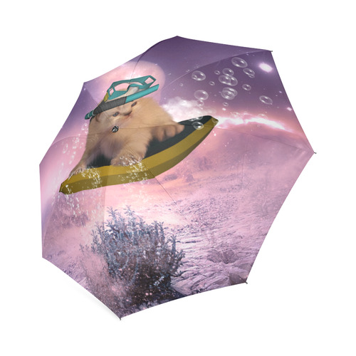 Funny surfing kitten Foldable Umbrella (Model U01)