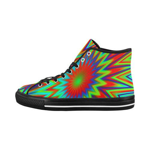 Red Yellow Blue Green Retro Color Explosion Vancouver H Men's Canvas Shoes/Large (1013-1)