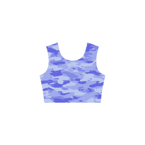 Blue Camo Tethys Half-Sleeve Skater Dress(Model D20)