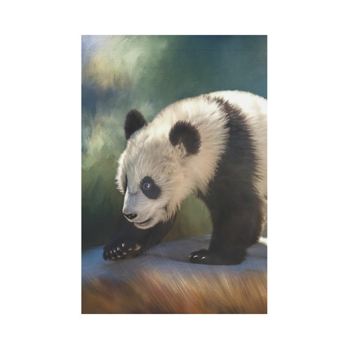 A cute painted panda bear baby Garden Flag 12‘’x18‘’（Without Flagpole）