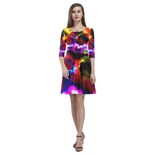 awesome fractal 38 Tethys Half-Sleeve Skater Dress(Model D20)