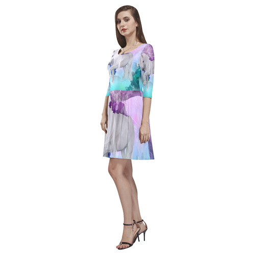 Unicorn with sleeping fairy Tethys Half-Sleeve Skater Dress(Model D20)