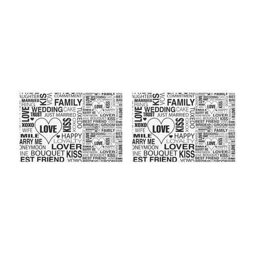 Placemat Wedding Gift Bride Groom Art Print Wht Placemat 12’’ x 18’’ (Two Pieces)