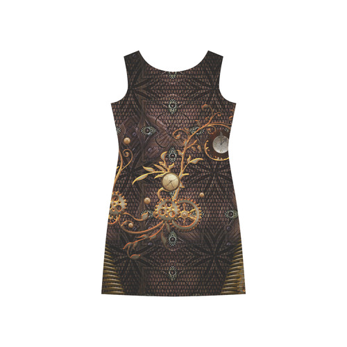 Steampunk, gallant design Rhea Loose Round Neck Dress(Model D22)