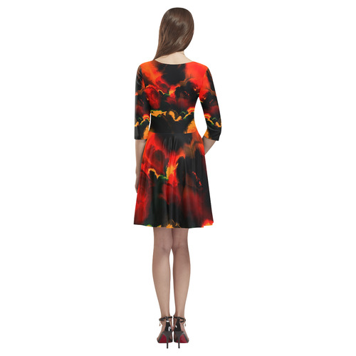 awesome fractal 37 Tethys Half-Sleeve Skater Dress(Model D20)