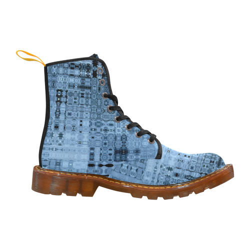Ice Blue Abstract Pattern Martin Boots For Women Model 1203H