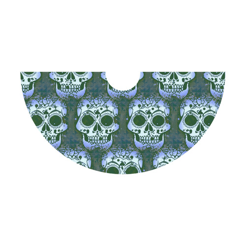 new skull allover pattern 05D by JamColors Thea Sleeveless Skater Dress(Model D19)
