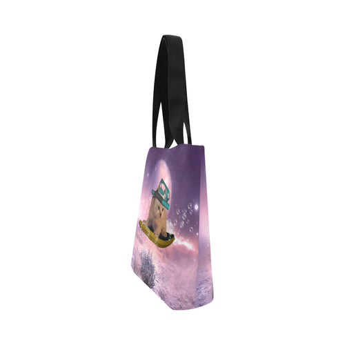 Funny surfing kitten Canvas Tote Bag (Model 1657)