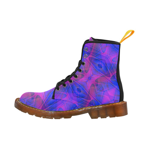 Alien Geometry in Blue and Purple Martin Boots For Women Model 1203H