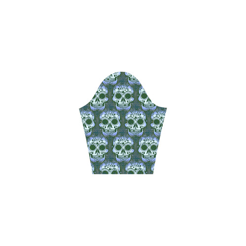 new skull allover pattern 05D by JamColors Tethys Half-Sleeve Skater Dress(Model D20)