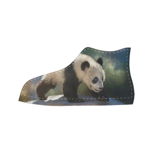 A cute painted panda bear baby Men’s Classic High Top Canvas Shoes (Model 017)