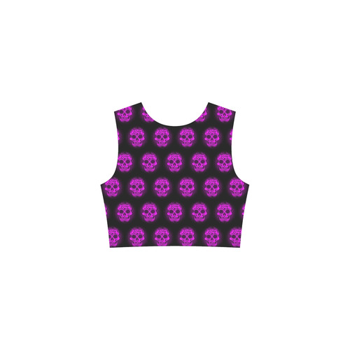 Sugarskull Pattern,purple by JamColors Tethys Half-Sleeve Skater Dress(Model D20)